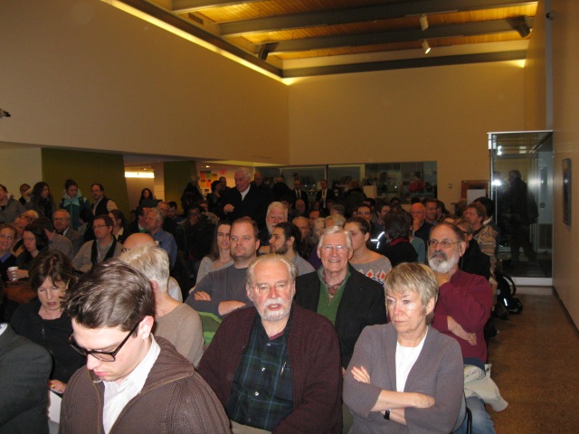 A standing room-only crowd filled the foyer at the Agnes.